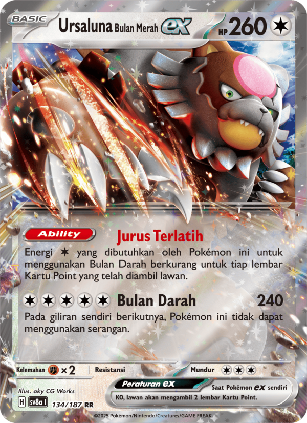 Ursaluna Bulan Merah ex 134 — Festival Terastal ex (Indonesian Pokémon TCG card)