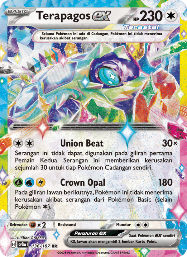 Terapagos ex 136 — Festival Terastal ex (Indonesian Pokémon TCG card)