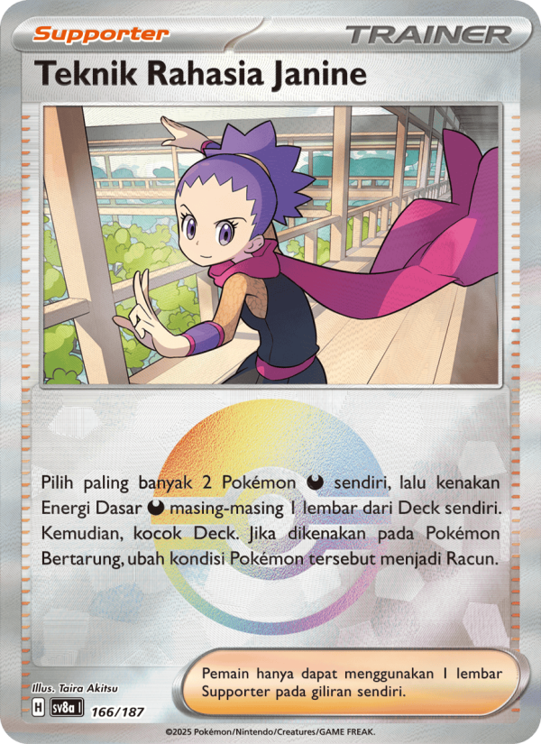 Teknik Rahasia Janine‌ 166 — Festival Terastal ex (Indonesian Pokémon TCG card)