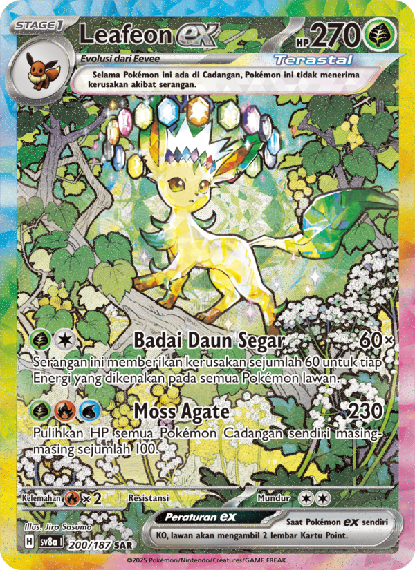 Leafeon ex 200 — Festival Terastal ex (Indonesian Pokémon TCG card)