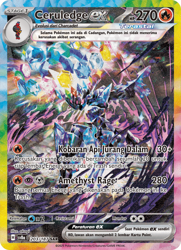Ceruledge ex 203 — Festival Terastal ex (Indonesian Pokémon TCG card)