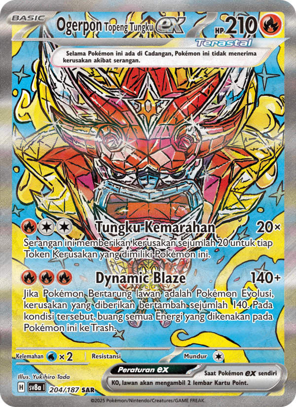 Ogerpon Topeng Tungku ex 204 — Festival Terastal ex (Indonesian Pokémon TCG card)