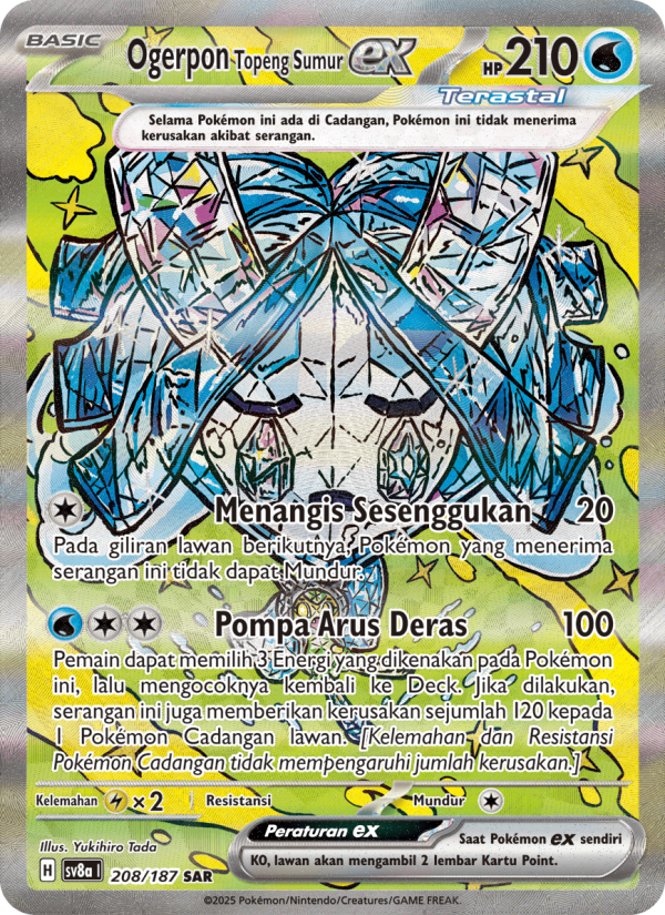 Ogerpon Topeng Sumur ex 208 — Festival Terastal ex (Indonesian Pokémon TCG card)