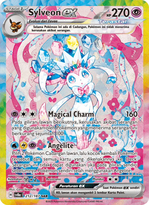 Sylveon ex 212 — Festival Terastal ex (Indonesian Pokémon TCG card)