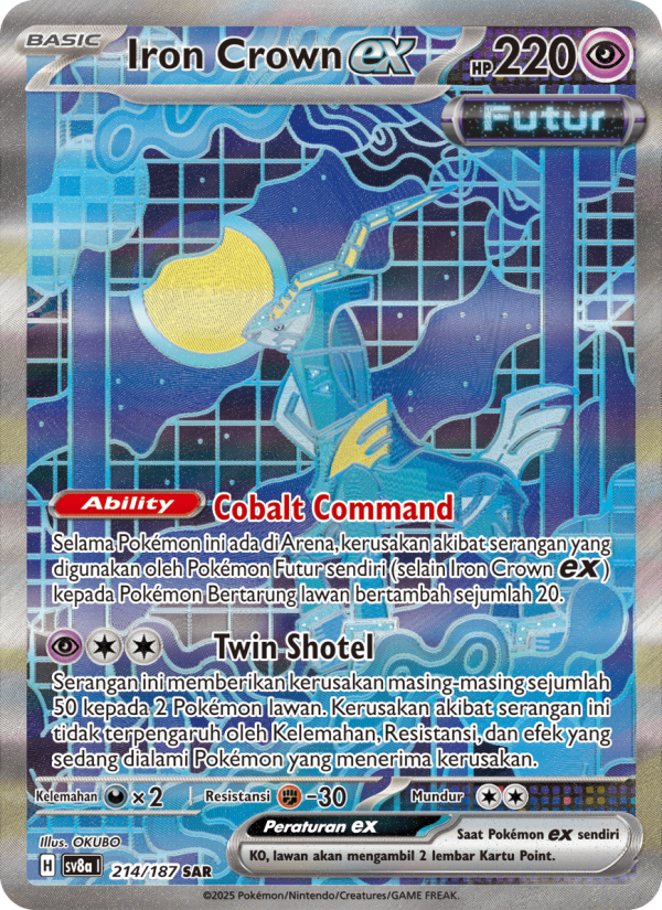 Iron Crown ex 214 — Festival Terastal ex (Indonesian Pokémon TCG card)