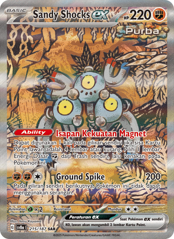 Sandy Shocks ex 215 — Festival Terastal ex (Indonesian Pokémon TCG card)