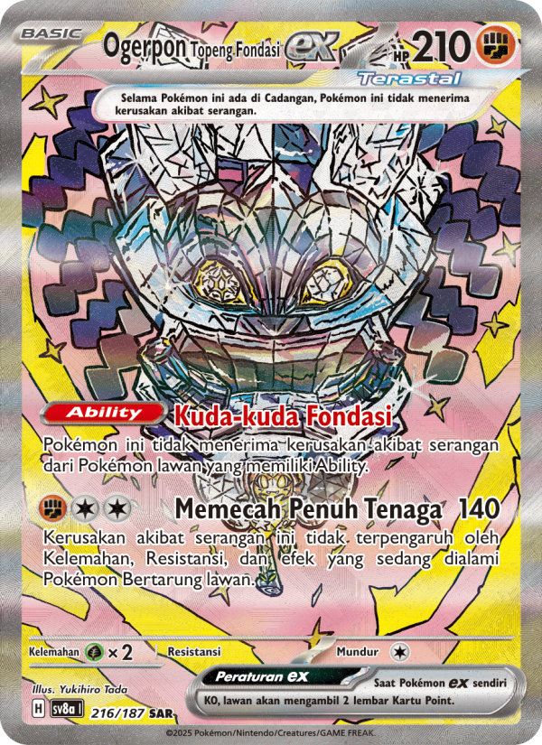 Ogerpon Topeng Fondasi ex 216 — Festival Terastal ex (Indonesian Pokémon TCG card)