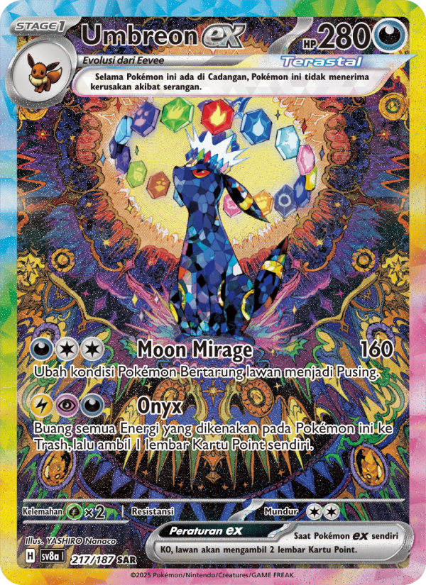 Umbreon ex 217 — Festival Terastal ex (Indonesian Pokémon TCG card)