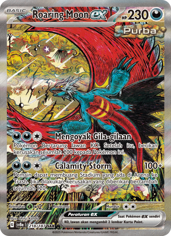 Roaring Moon ex 218 — Festival Terastal ex (Indonesian Pokémon TCG card)
