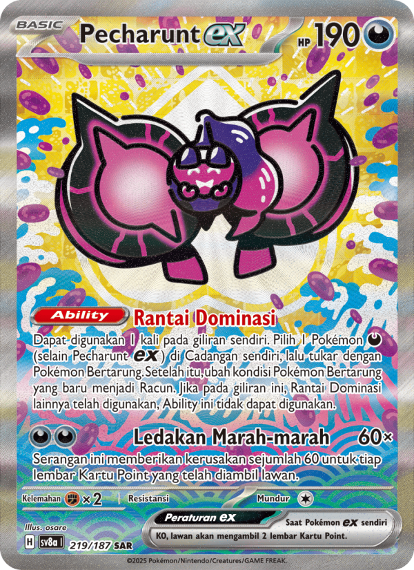 Pecharunt ex 219 — Festival Terastal ex (Indonesian Pokémon TCG card)