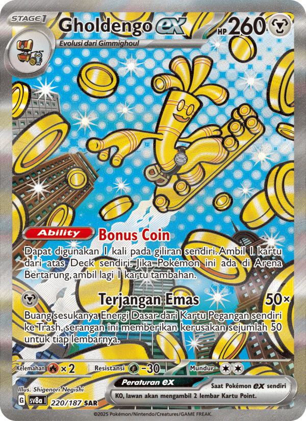 Gholdengo ex 220 — Festival Terastal ex (Indonesian Pokémon TCG card)