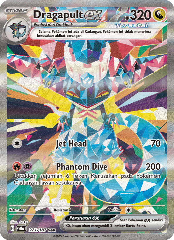 Dragapult ex 221 — Festival Terastal ex (Indonesian Pokémon TCG card)