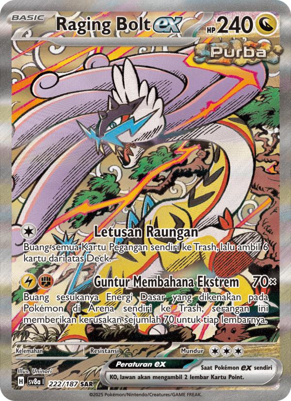 Raging Bolt ex 222 — Festival Terastal ex (Indonesian Pokémon TCG card)