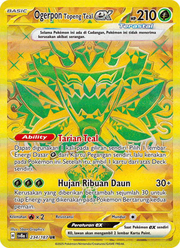Ogerpon Topeng Teal ex 234 — Festival Terastal ex (Indonesian Pokémon TCG card)