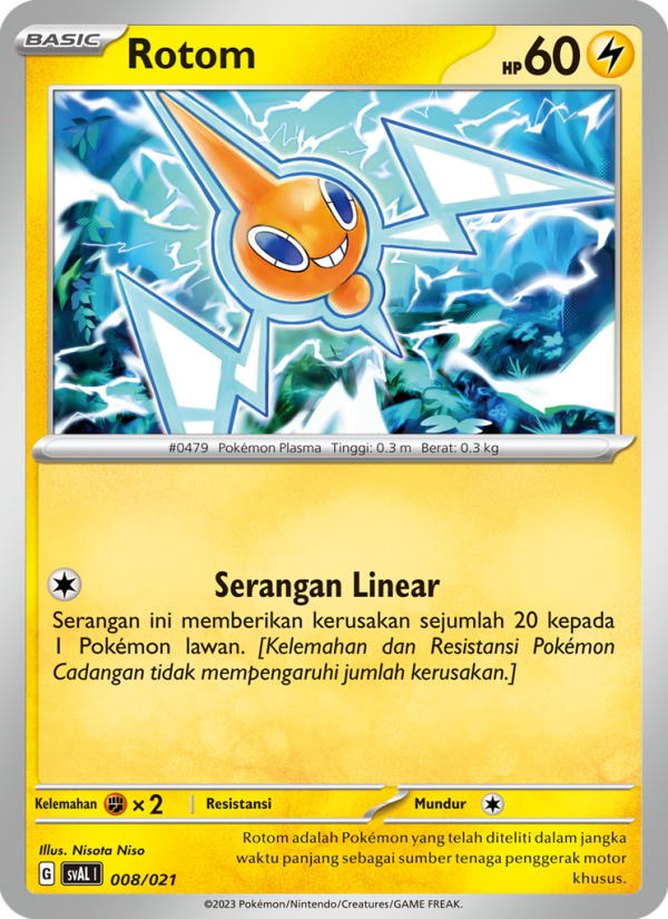 Rotom 008 — Sprigatito & Lucario ex (Indonesian Pokémon TCG card)
