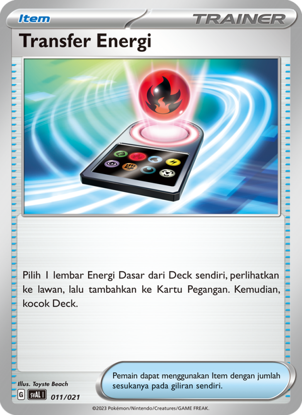 Transfer Energi 011 — Sprigatito & Lucario ex (Indonesian Pokémon TCG card)