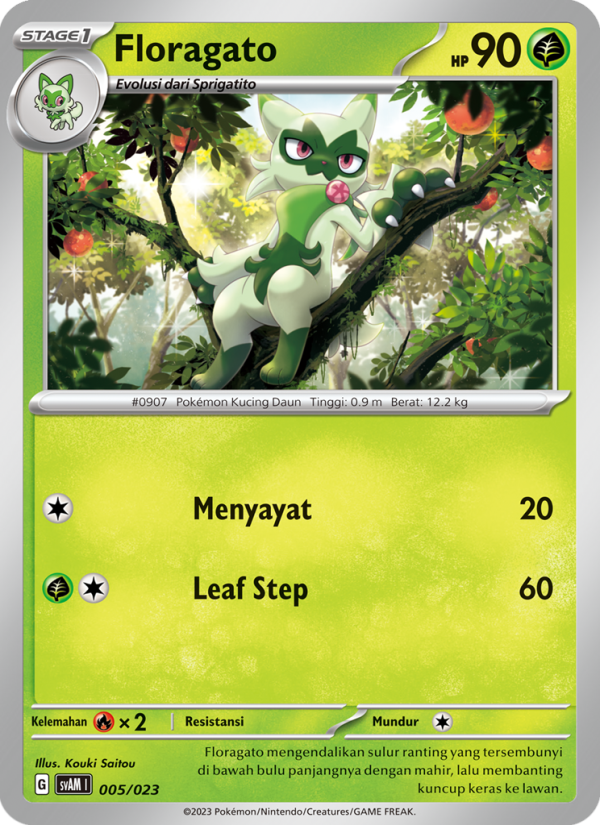 Floragato 005 — Fuecoco & Ampharos ex (Indonesian Pokémon TCG card)