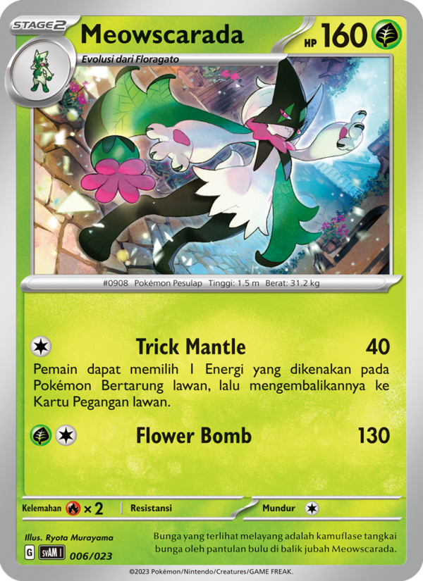 Meowscarada 006 — Fuecoco & Ampharos ex (Indonesian Pokémon TCG card)
