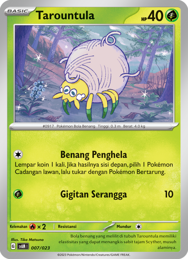 Tarountula 007 — Fuecoco & Ampharos ex (Indonesian Pokémon TCG card)