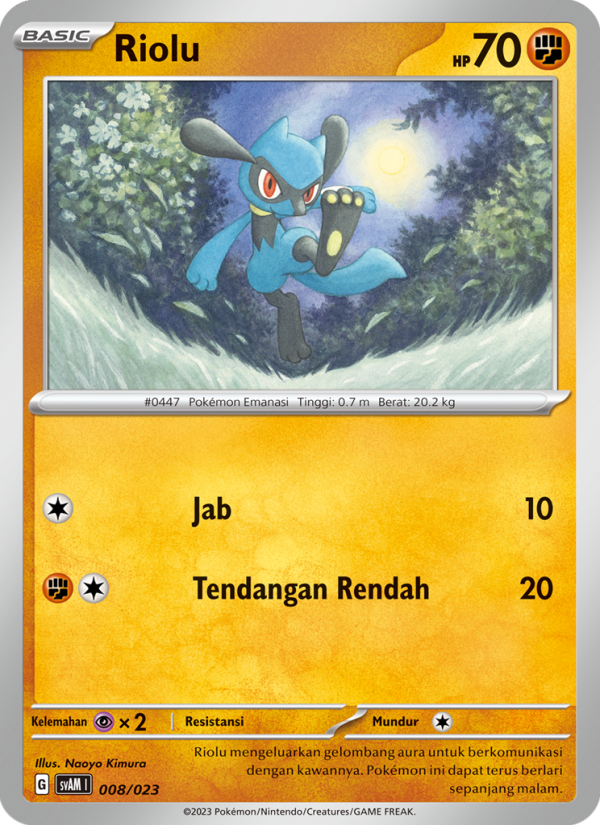 Riolu 008 — Fuecoco & Ampharos ex (Indonesian Pokémon TCG card)