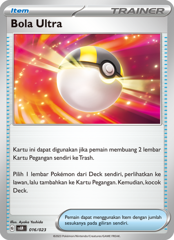 Bola Ultra 016 — Fuecoco & Ampharos ex (Indonesian Pokémon TCG card)