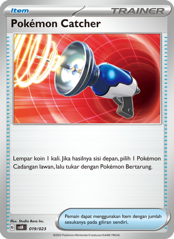 Pokémon Catcher 019 — Fuecoco & Ampharos ex (Indonesian Pokémon TCG card)