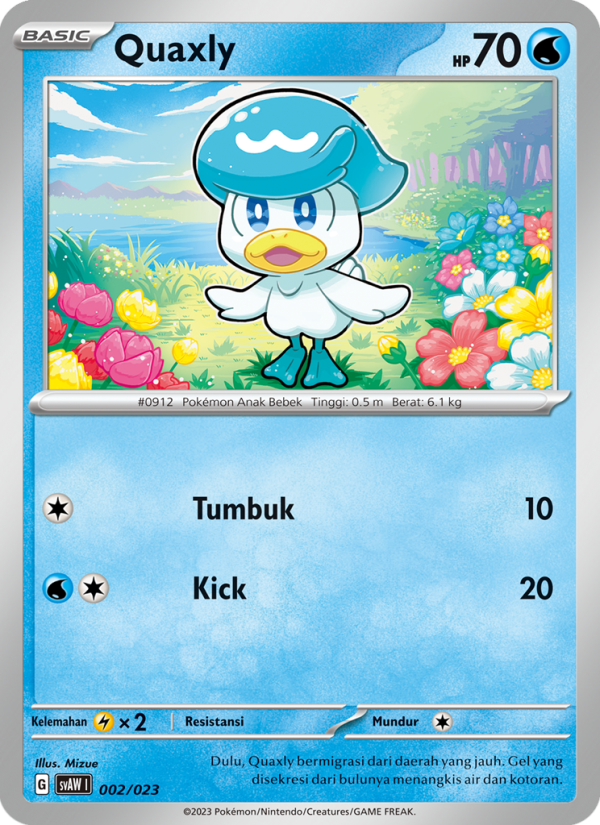 Quaxly 002 — Quaxly & Mimikyu ex (Indonesian Pokémon TCG card)