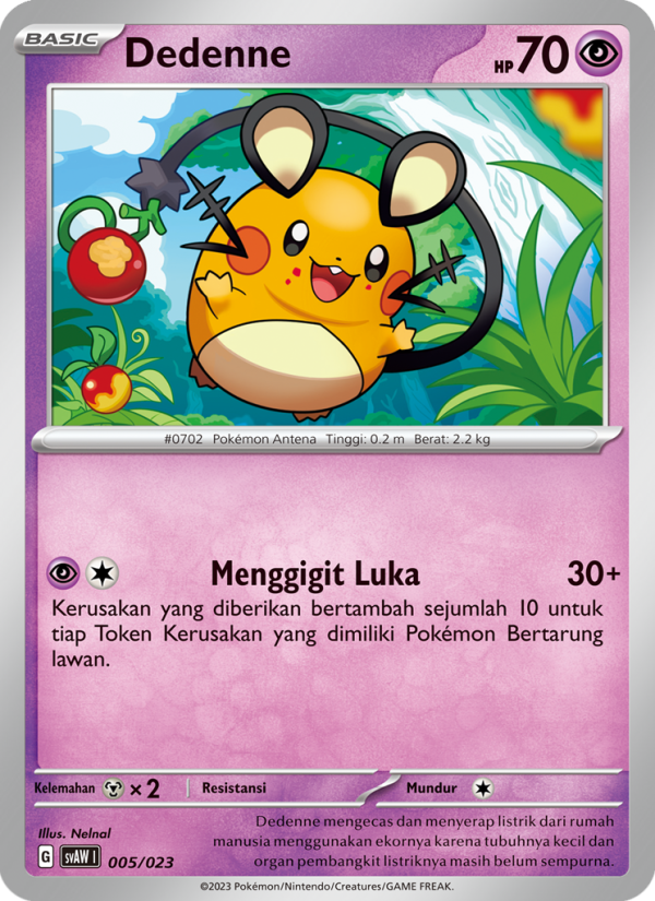 Dedenne 005 — Quaxly & Mimikyu ex (Indonesian Pokémon TCG card)