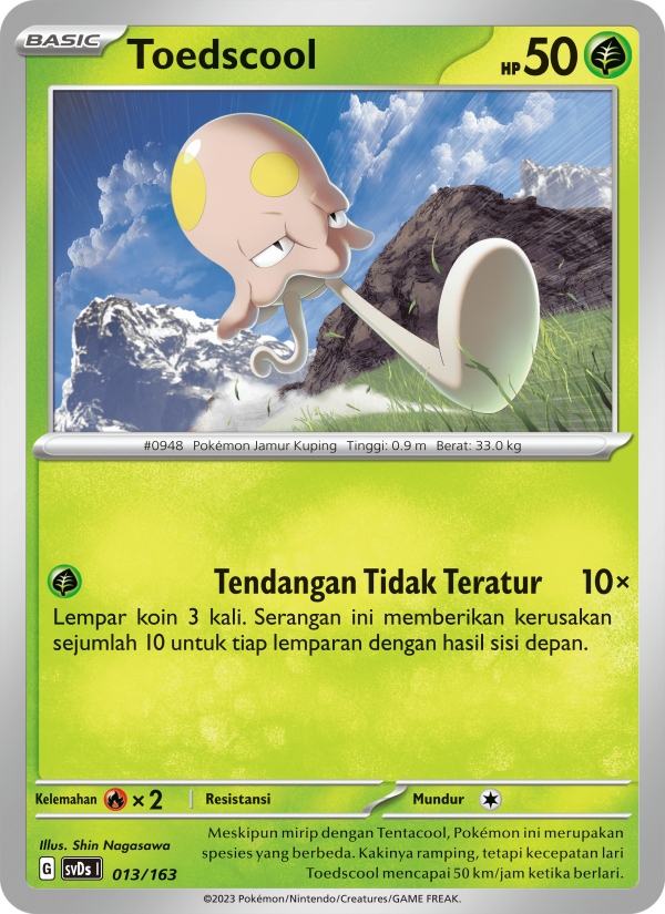 Toedscool 013 — Deck Ringkas ex (Indonesian Pokémon TCG card)