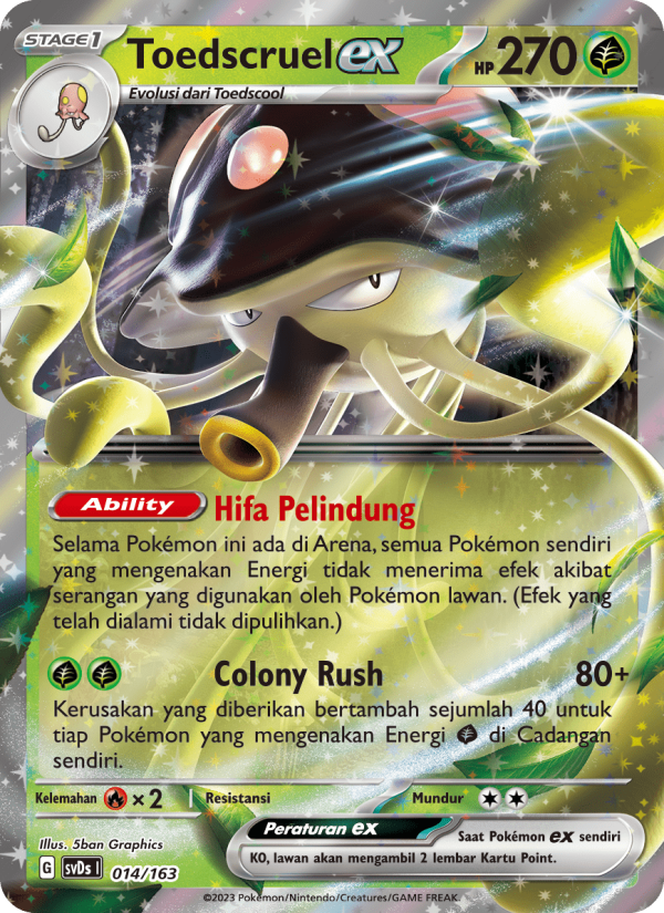 Toedscruel ex 014 — Deck Ringkas ex (Indonesian Pokémon TCG card)