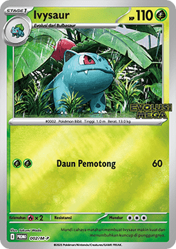 Ivysaur 002 — M-P Indonesian Promos (Indonesian Pokémon TCG card)