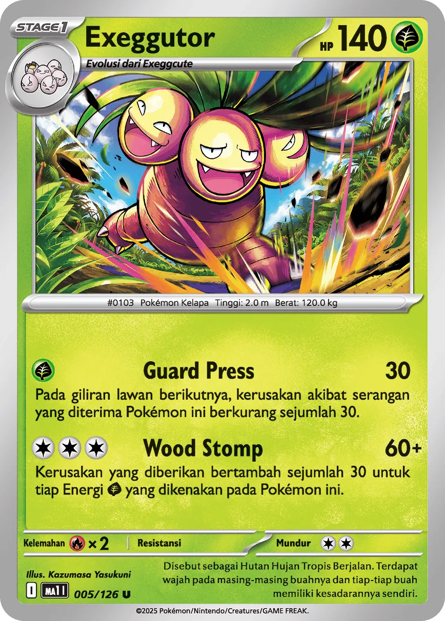 Exeggutor 005/184 — Evolusi Mega (Indonesian Pokémon TCG card)