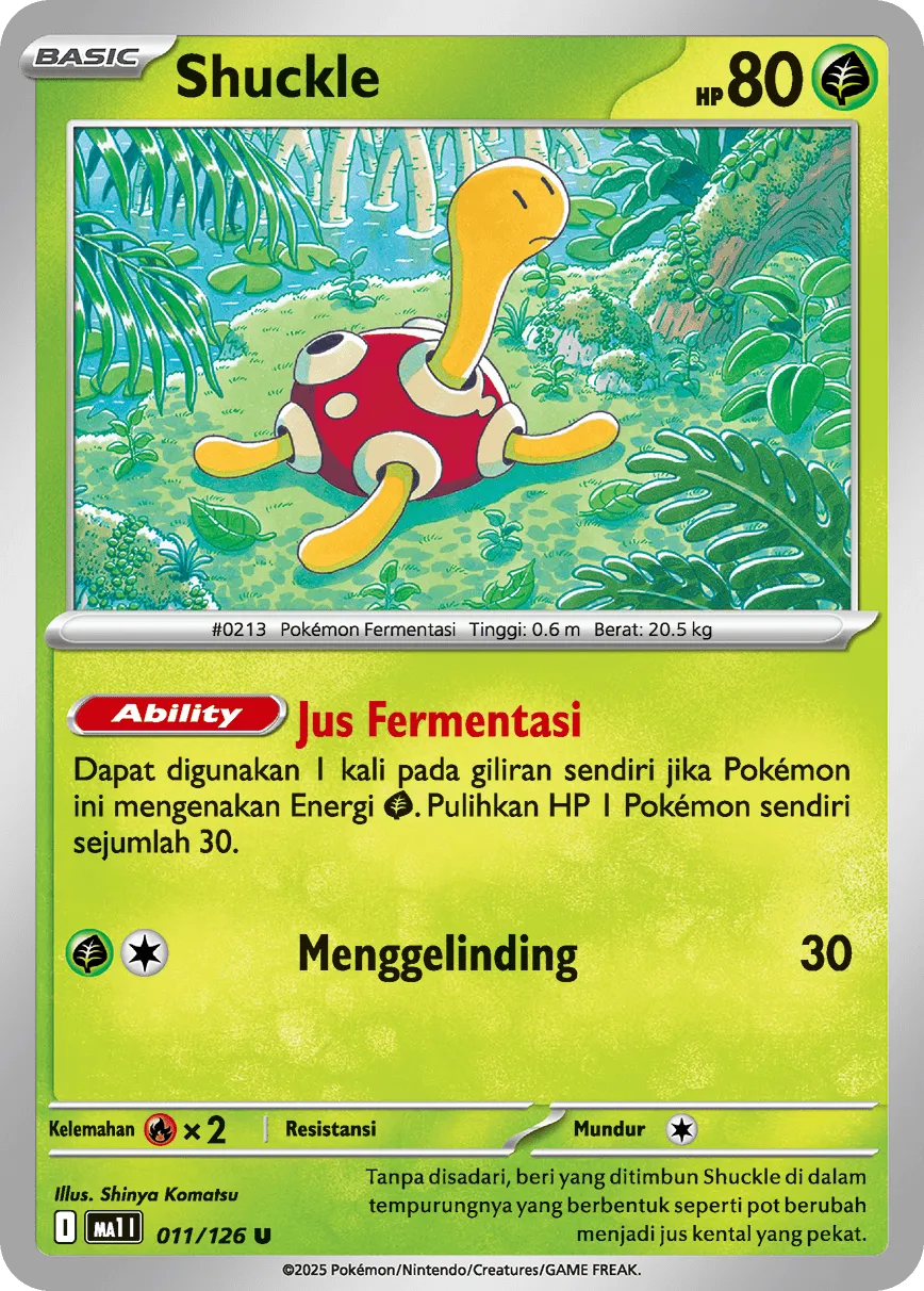 Shuckle 011/184 — Evolusi Mega (Indonesian Pokémon TCG card)