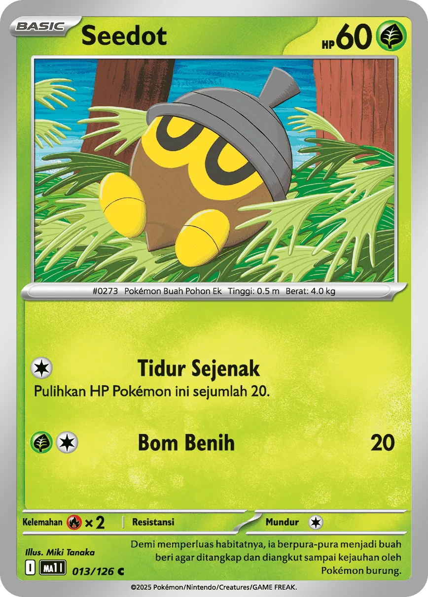 Seedot 013/184 — Evolusi Mega (Indonesian Pokémon TCG card)