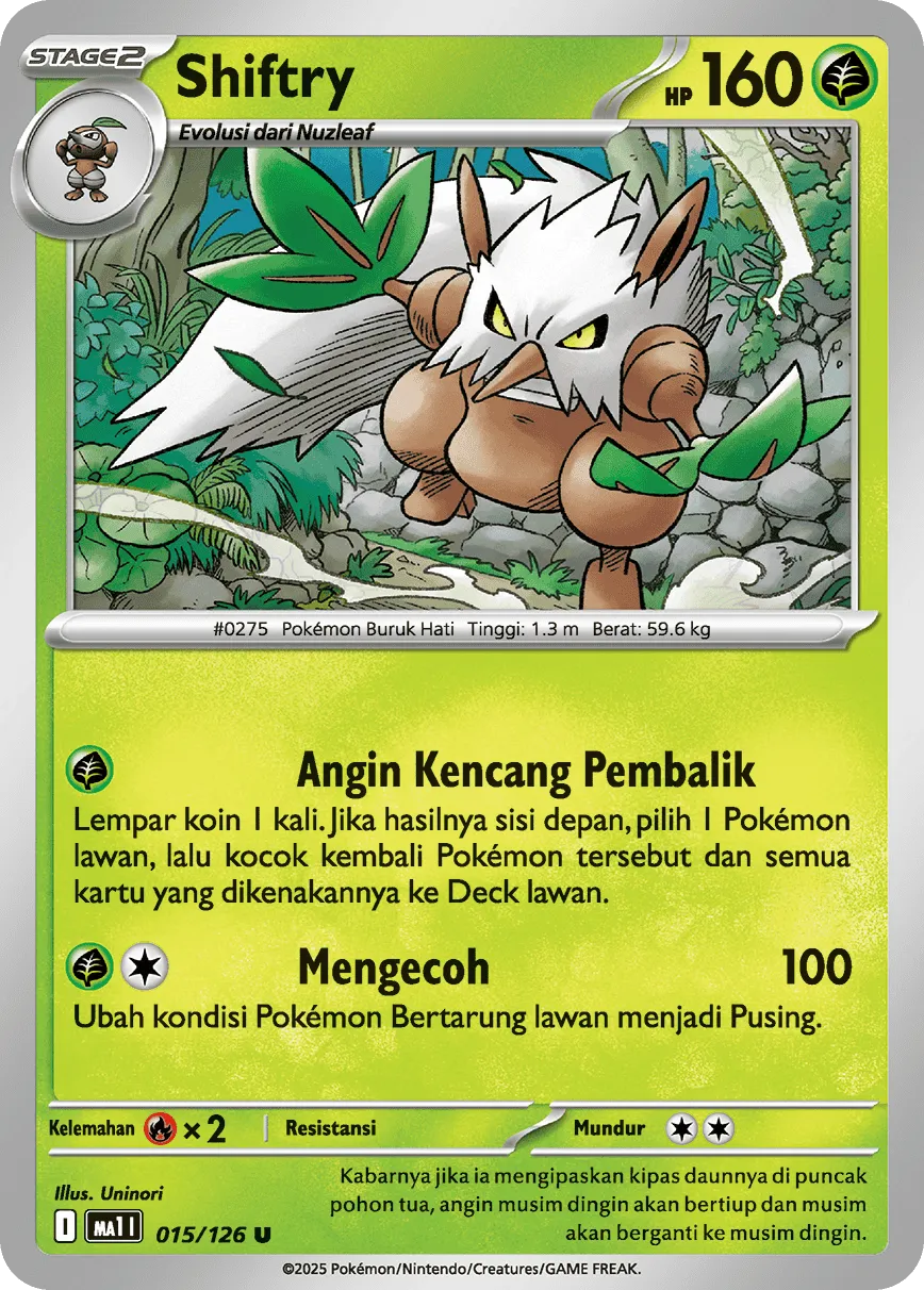 Shiftry 015/184 — Evolusi Mega (Indonesian Pokémon TCG card)