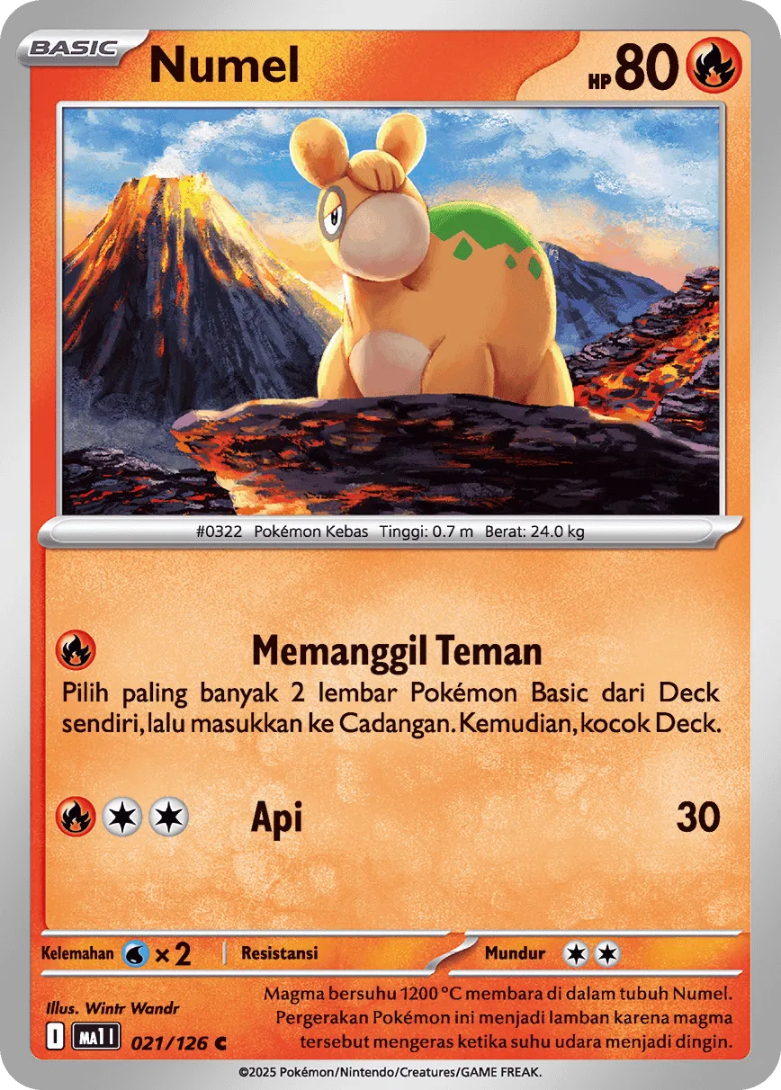 Numel 021/184 — Evolusi Mega (Indonesian Pokémon TCG card)