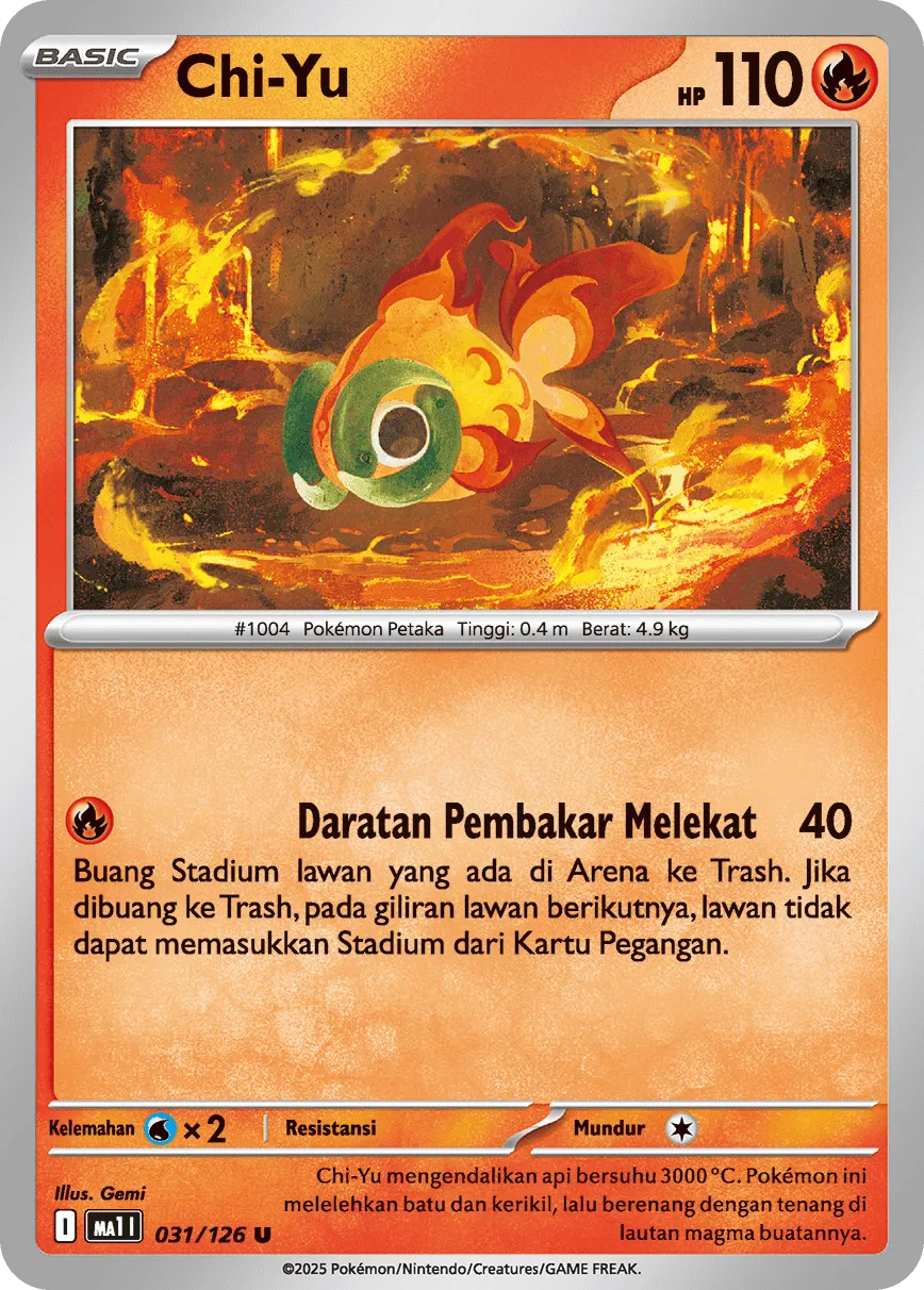 Chi-Yu 031/184 — Evolusi Mega (Indonesian Pokémon TCG card)