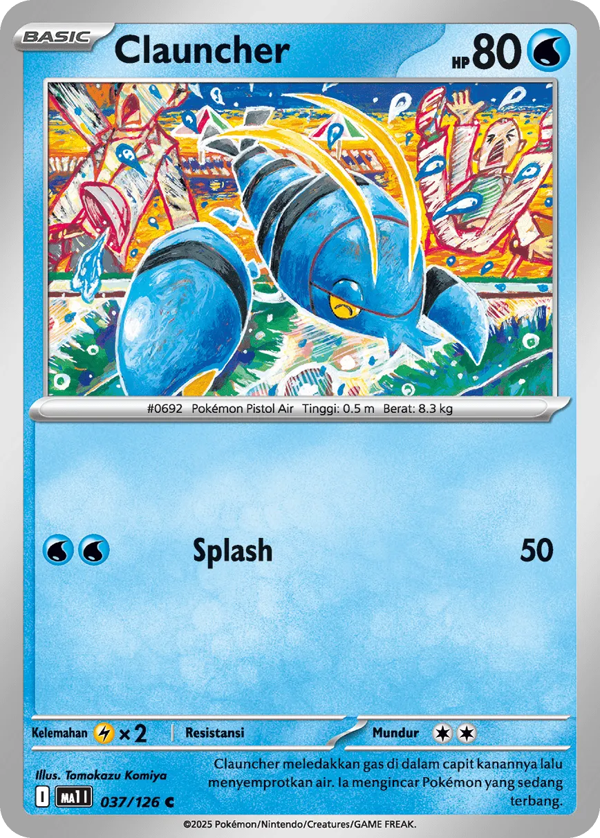 Clauncher 037/184 — Evolusi Mega (Indonesian Pokémon TCG card)