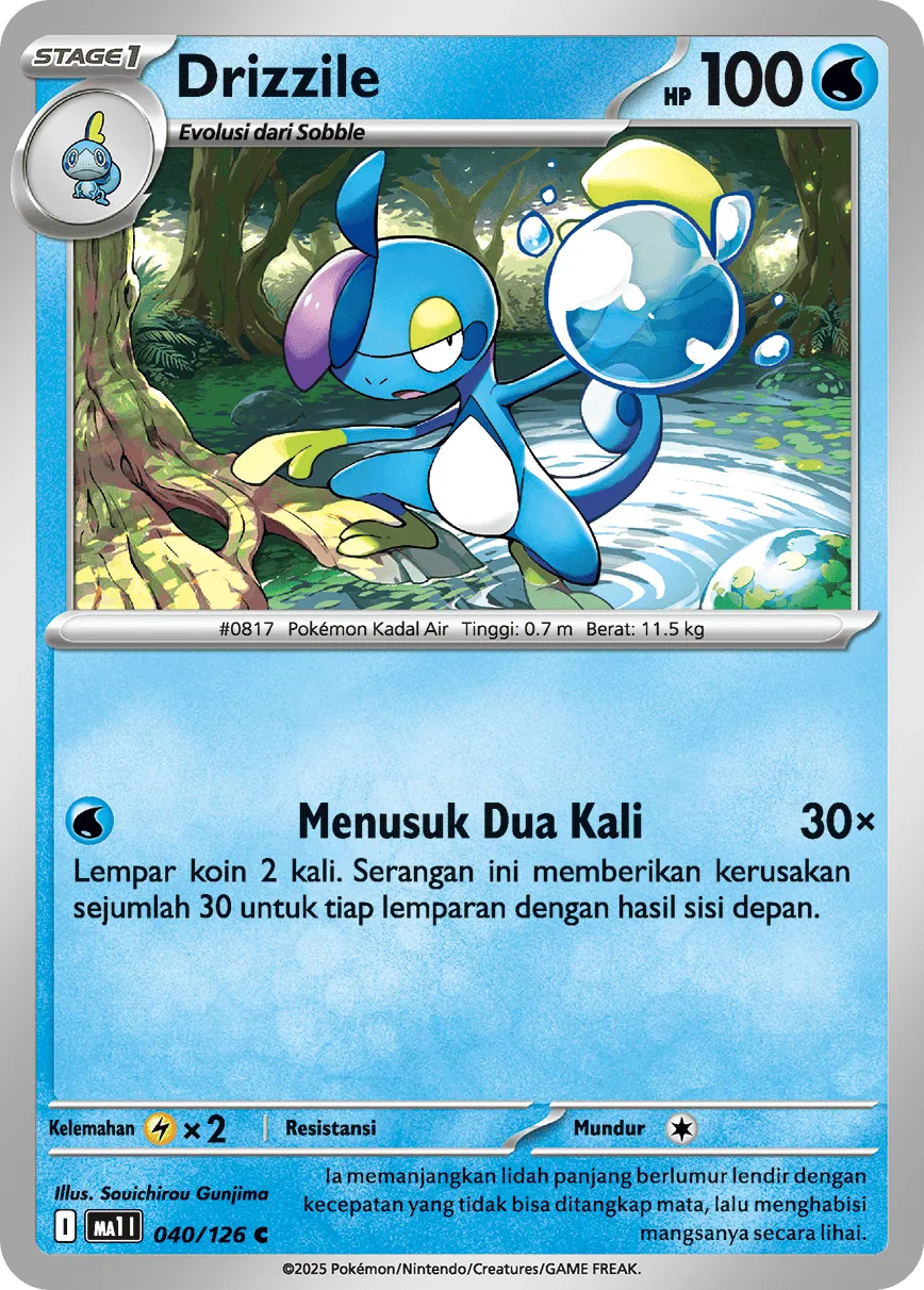 Drizzile 040/184 — Evolusi Mega (Indonesian Pokémon TCG card)