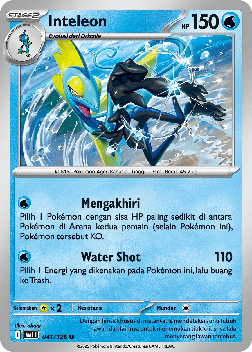 Inteleon 041/184 — Evolusi Mega (Indonesian Pokémon TCG card)