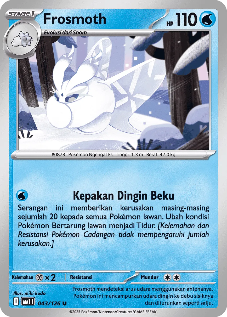 Frosmoth 043/184 — Evolusi Mega (Indonesian Pokémon TCG card)