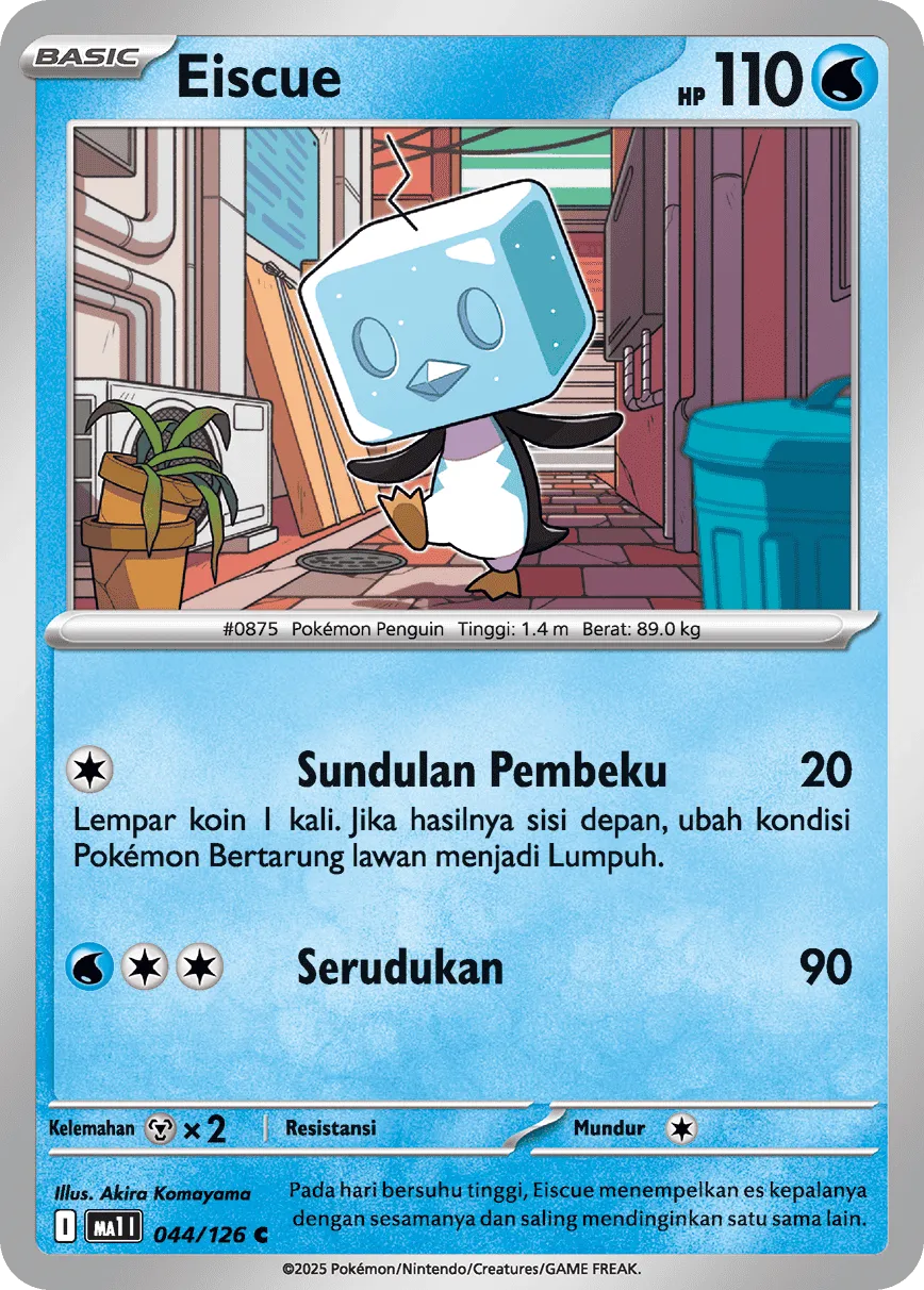 Eiscue 044/184 — Evolusi Mega (Indonesian Pokémon TCG card)