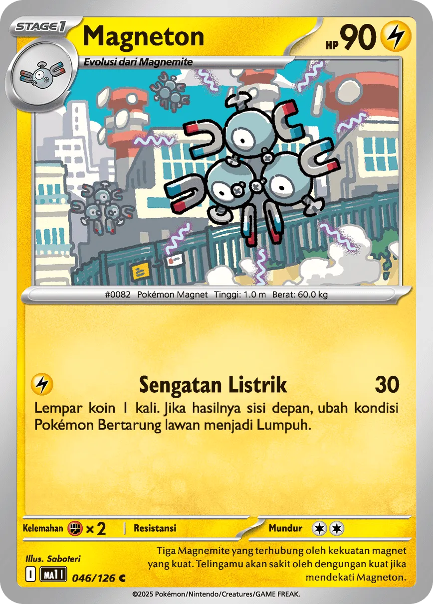Magneton 046/184 — Evolusi Mega (Indonesian Pokémon TCG card)