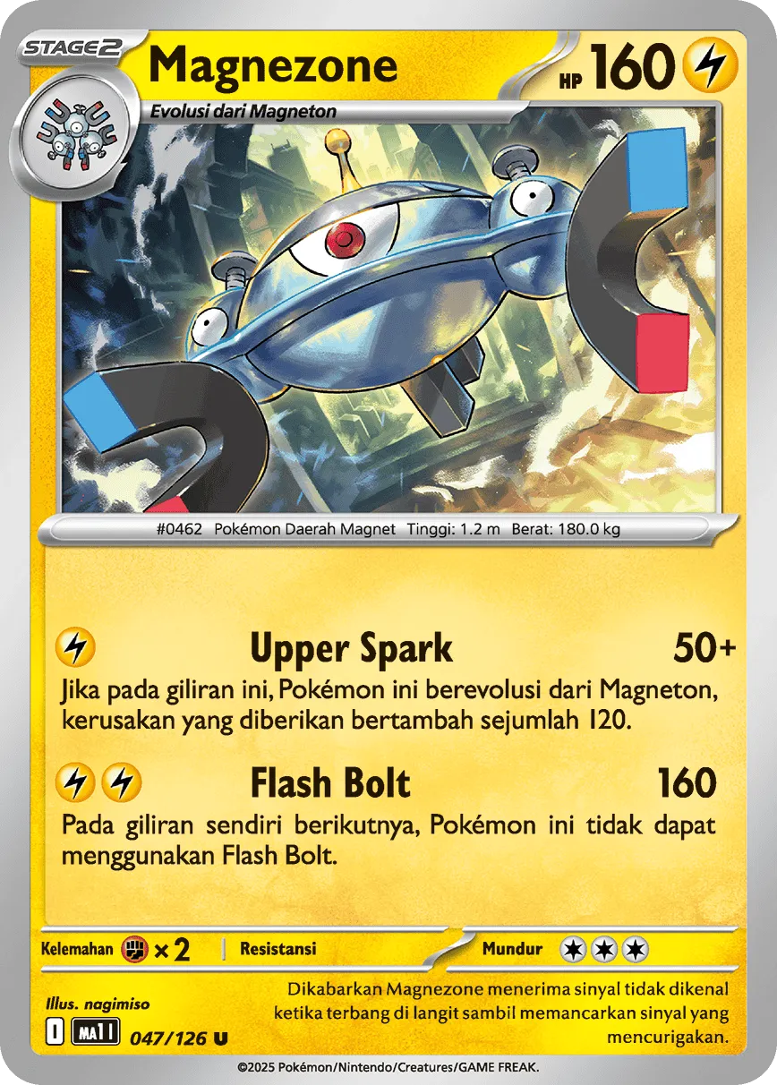 Magnezone 047/184 — Evolusi Mega (Indonesian Pokémon TCG card)