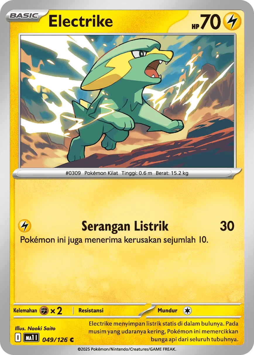 Electrike 049/184 — Evolusi Mega (Indonesian Pokémon TCG card)