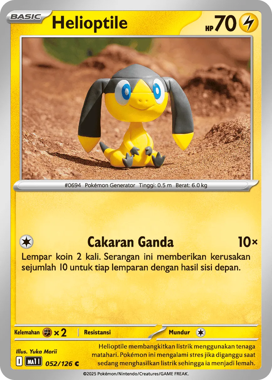 Helioptile 052/184 — Evolusi Mega (Indonesian Pokémon TCG card)