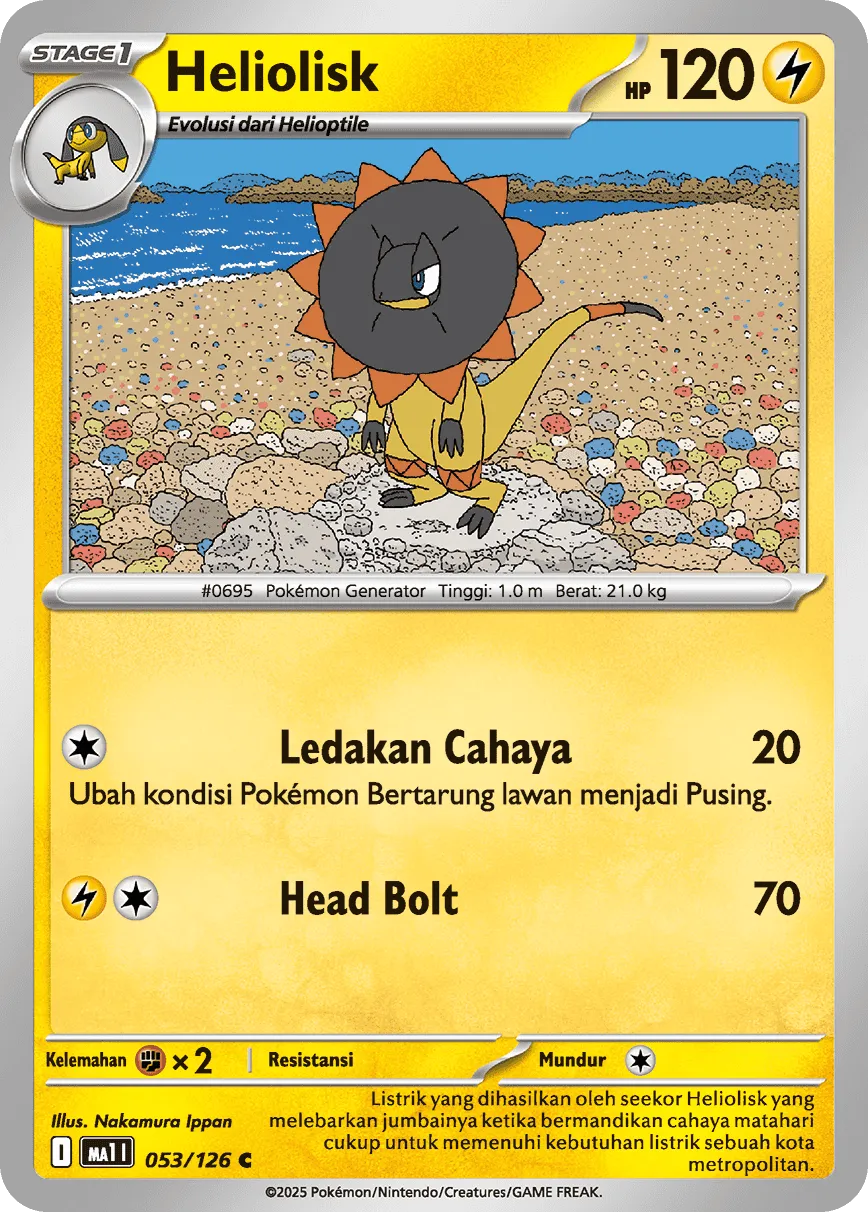 Heliolisk 053/184 — Evolusi Mega (Indonesian Pokémon TCG card)
