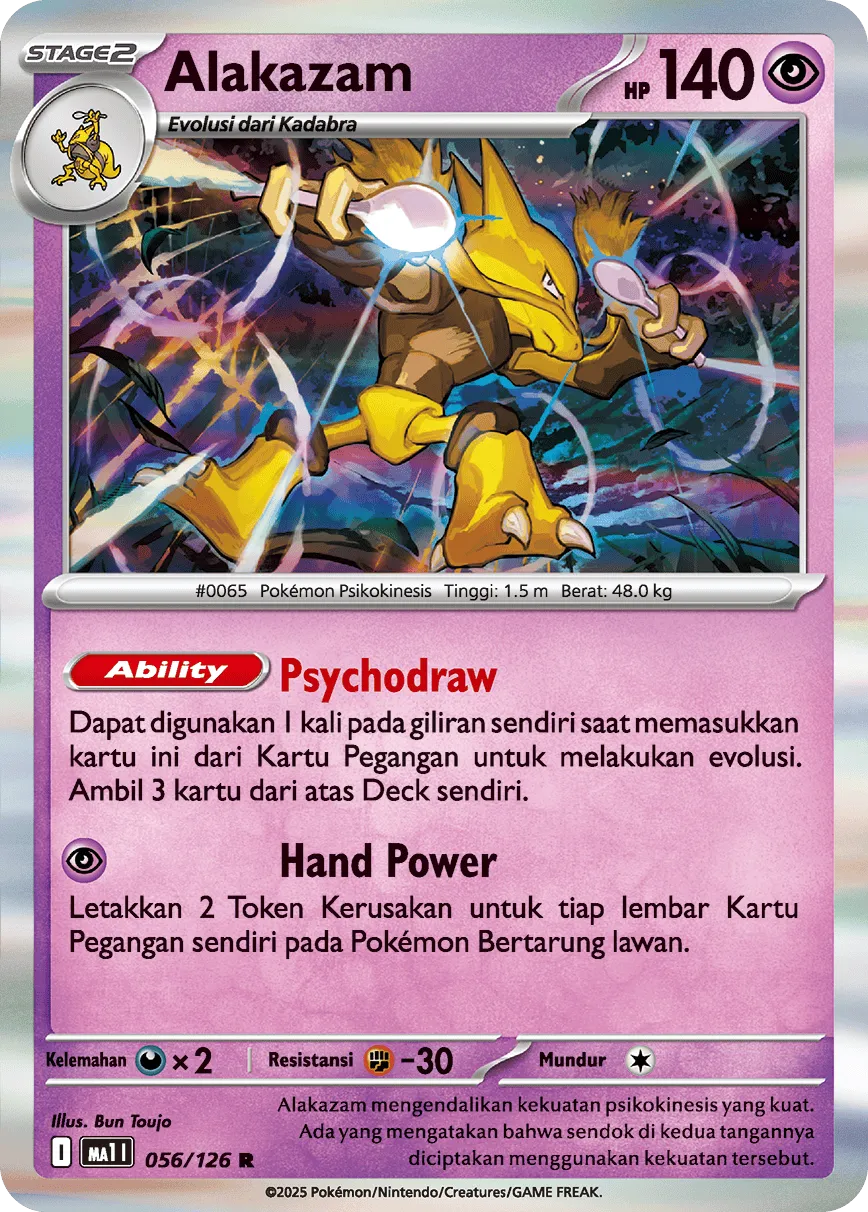 Alakazam 056/184 — Evolusi Mega (Indonesian Pokémon TCG card)