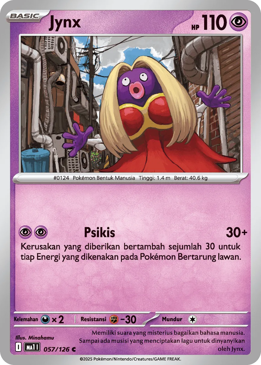 Jynx 057/184 — Evolusi Mega (Indonesian Pokémon TCG card)