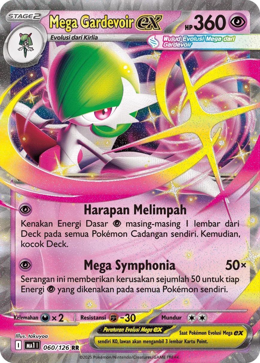 Mega Gardevoir ex 060/184 — Evolusi Mega (Indonesian Pokémon TCG card)